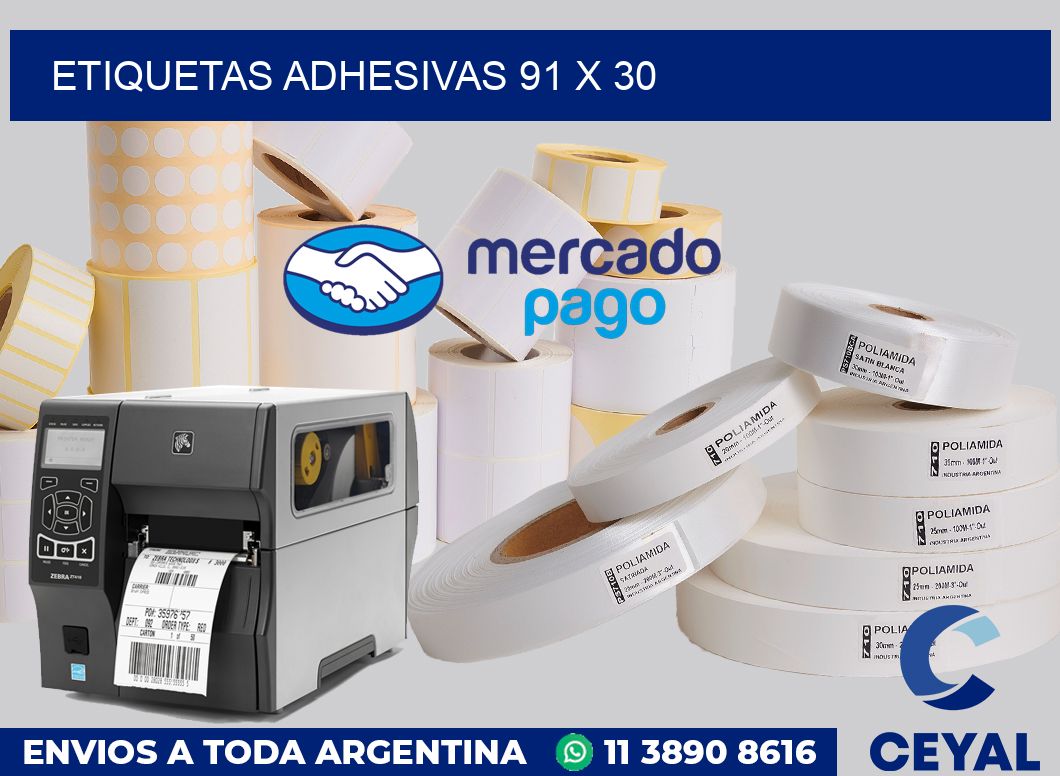 etiquetas adhesivas 91 x 30