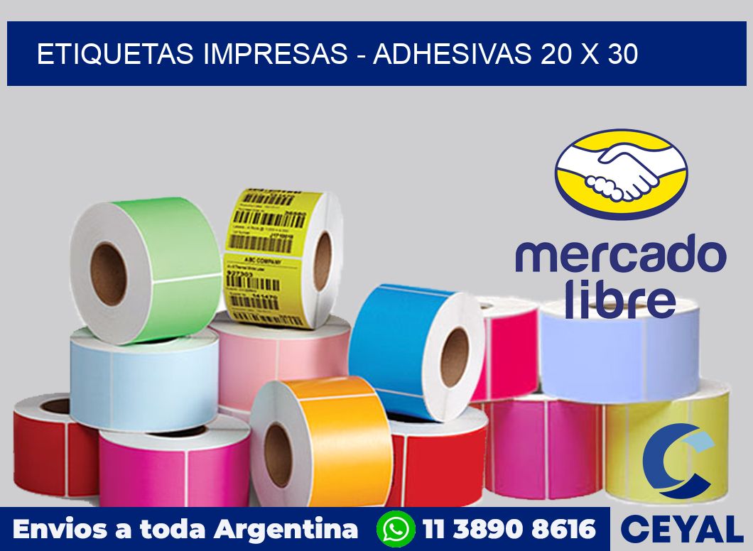 etiquetas impresas - Adhesivas 20 x 30