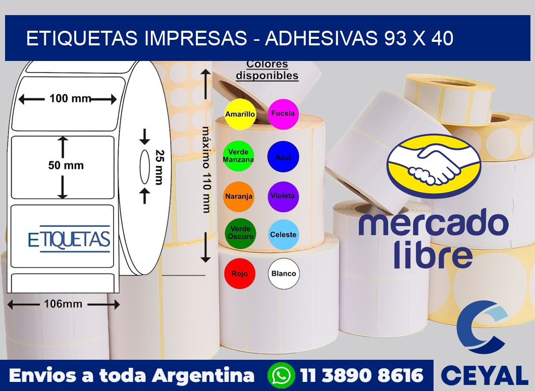 etiquetas impresas – Adhesivas 93 x 40