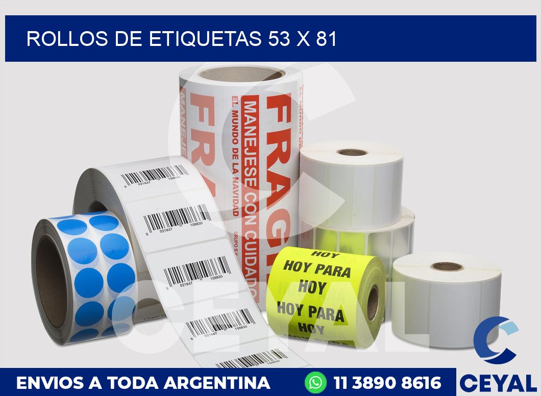 rollos de etiquetas 53 x 81