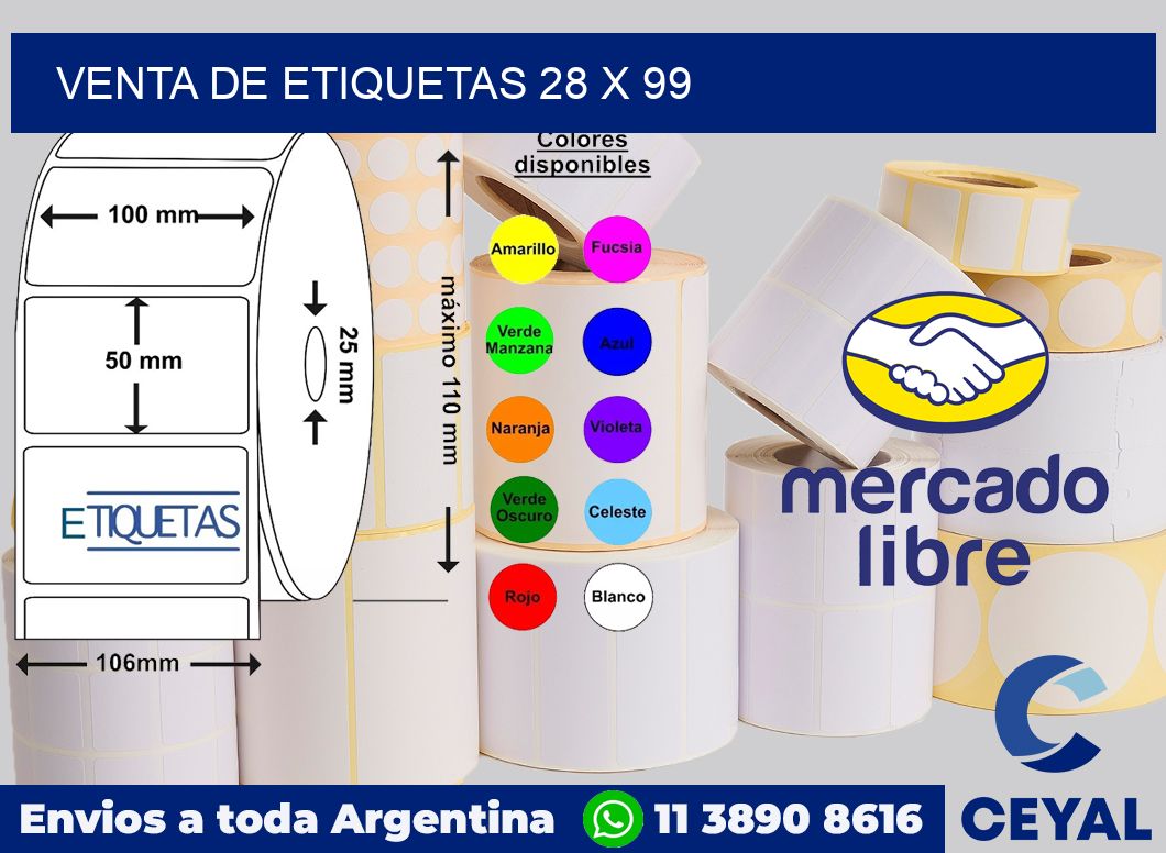 venta de etiquetas 28 x 99