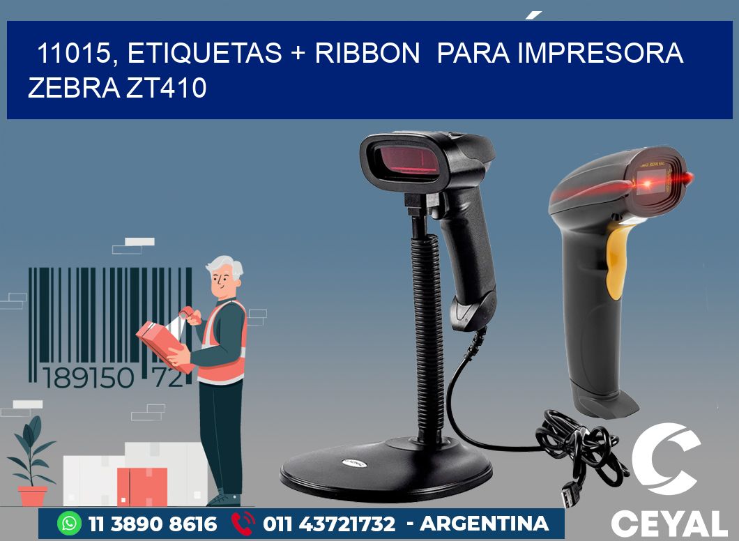 11015, etiquetas + ribbon  para impresora zebra ZT410