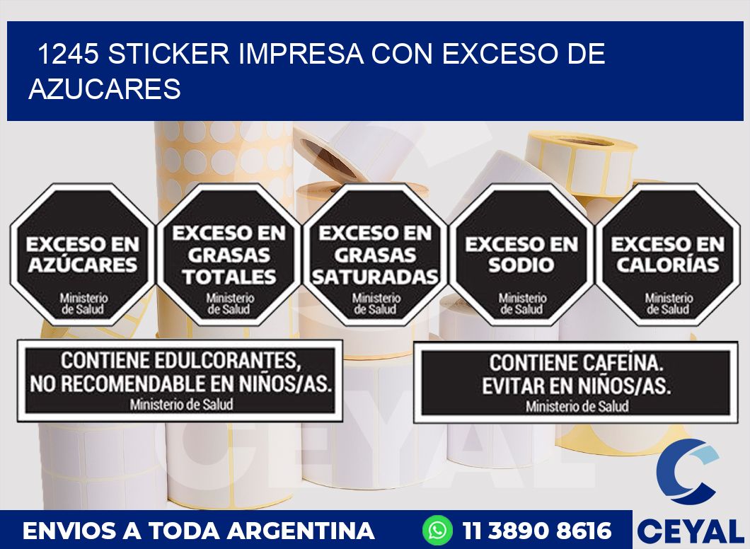 1245 STICKER IMPRESA CON EXCESO DE AZUCARES