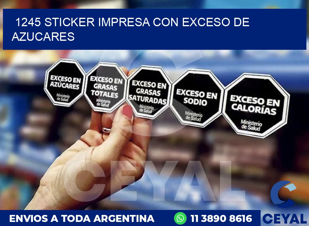 1245 STICKER IMPRESA CON EXCESO DE AZUCARES