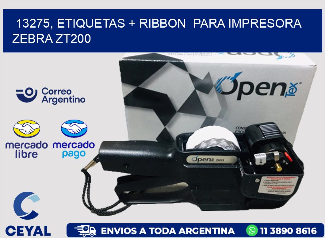 13275, etiquetas + ribbon  para impresora zebra ZT200