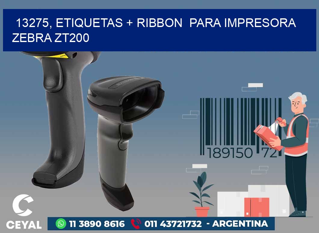 13275, etiquetas + ribbon  para impresora zebra ZT200