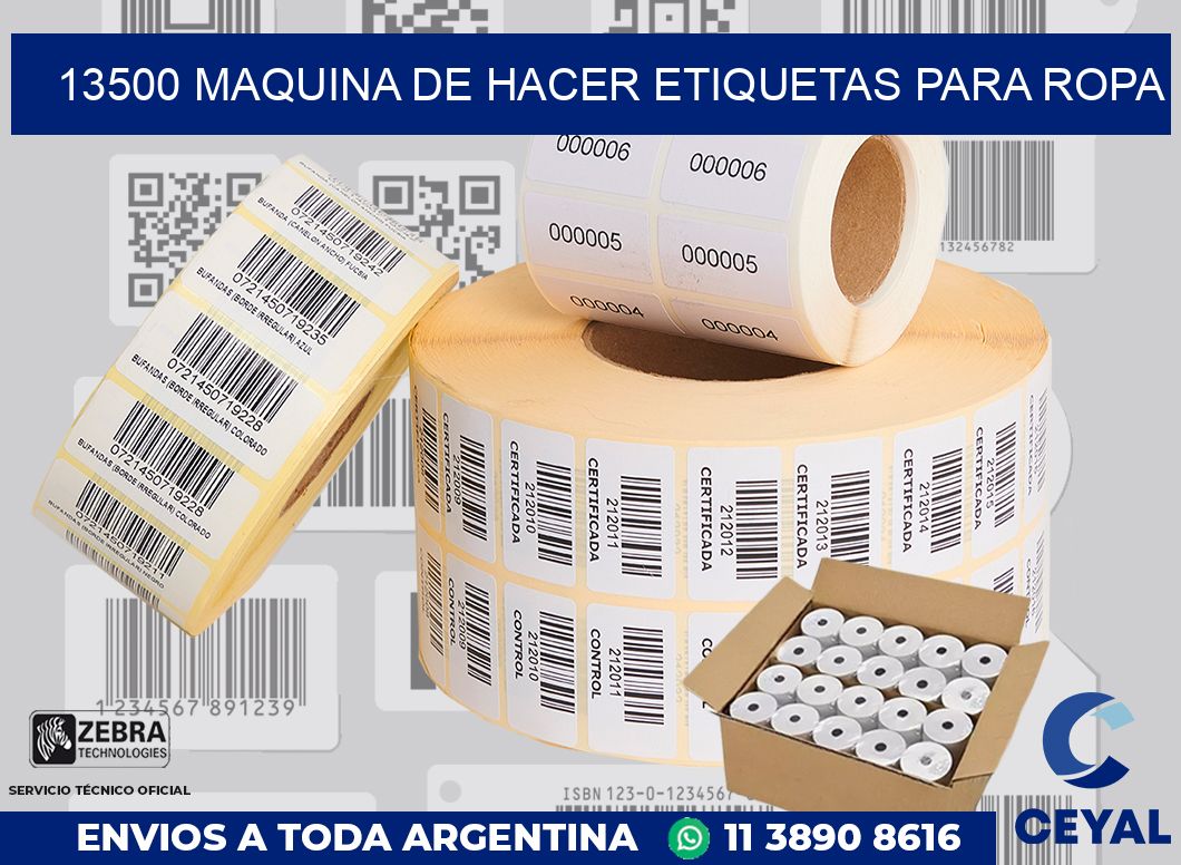 13500 MAQUINA DE HACER ETIQUETAS PARA ROPA