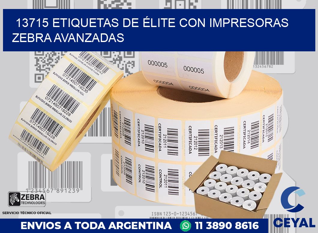 13715 ETIQUETAS DE ÉLITE CON IMPRESORAS ZEBRA AVANZADAS