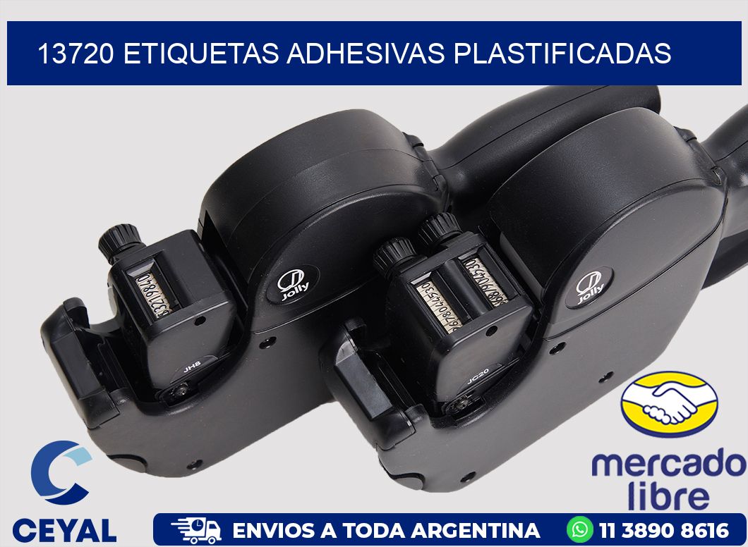 13720 ETIQUETAS ADHESIVAS PLASTIFICADAS