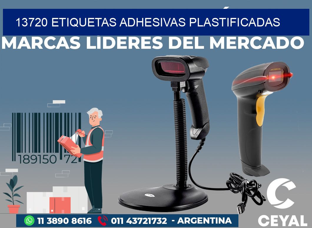 13720 ETIQUETAS ADHESIVAS PLASTIFICADAS