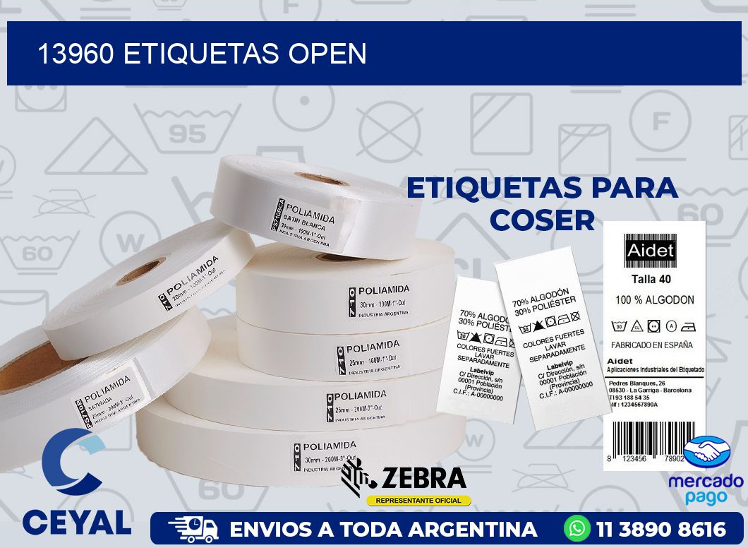 13960 ETIQUETAS OPEN