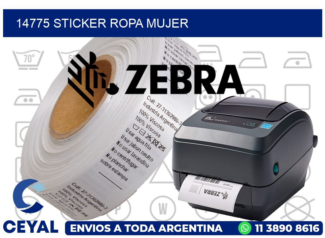 14775 STICKER ROPA MUJER