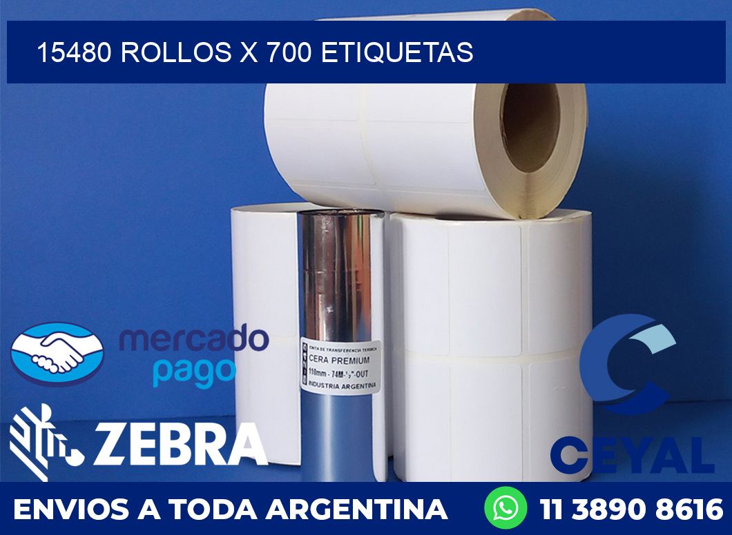 15480 ROLLOS X 700 ETIQUETAS