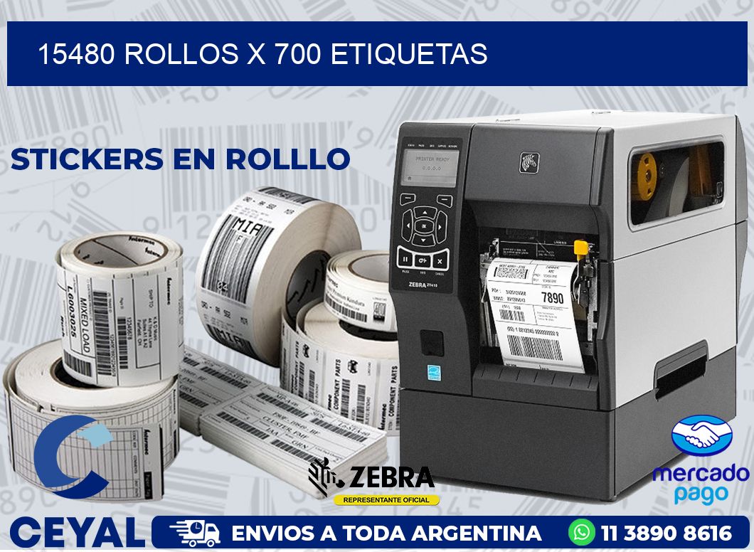 15480 ROLLOS X 700 ETIQUETAS