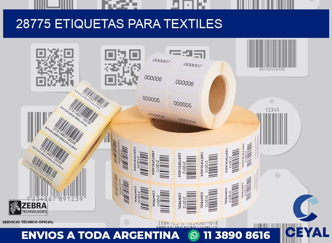 28775 ETIQUETAS PARA TEXTILES