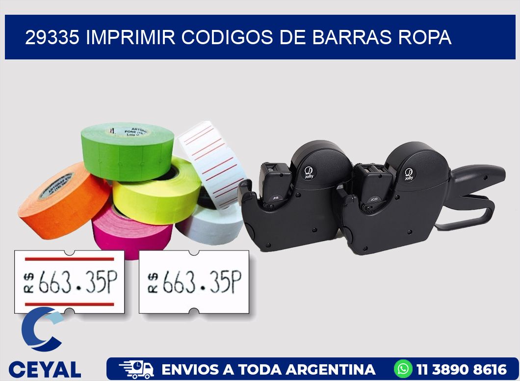 29335 IMPRIMIR CODIGOS DE BARRAS ROPA