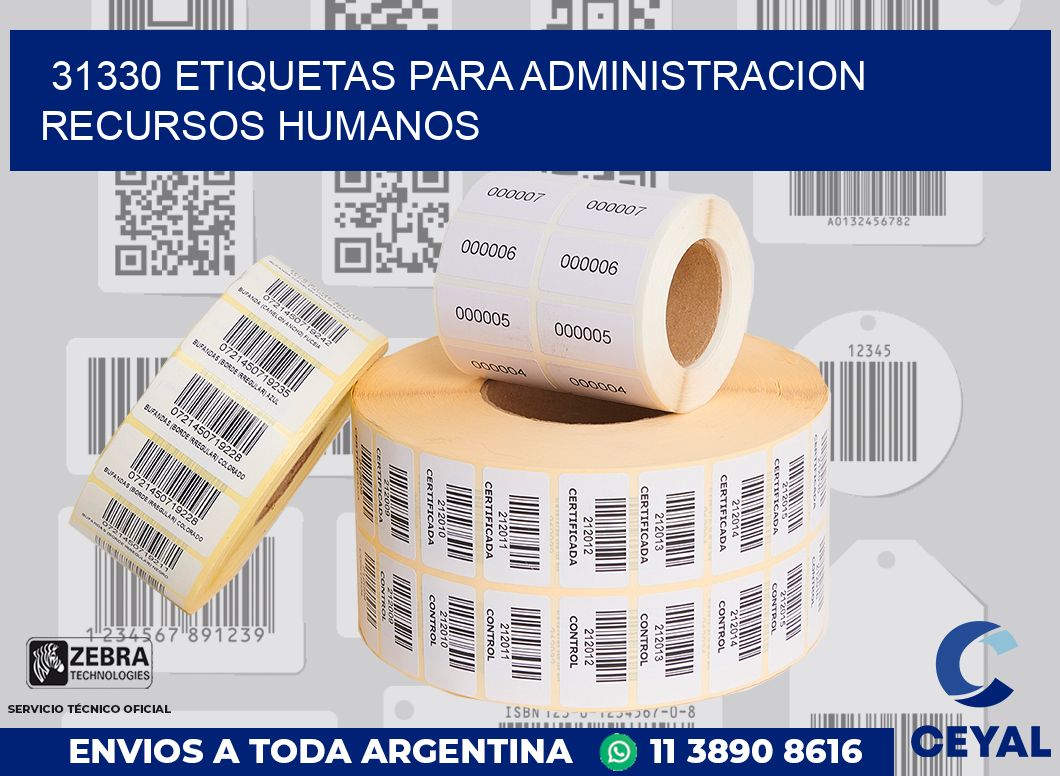 31330 ETIQUETAS PARA ADMINISTRACION RECURSOS HUMANOS