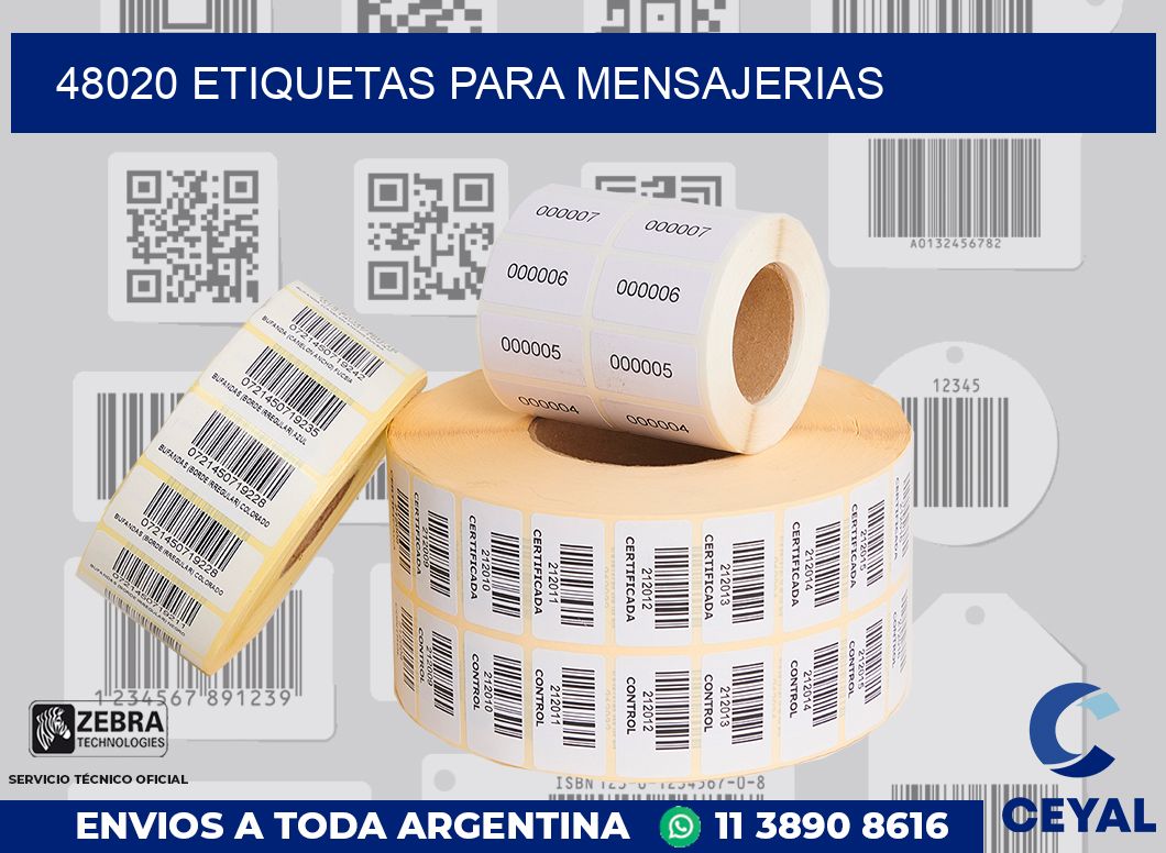 48020 ETIQUETAS PARA MENSAJERIAS