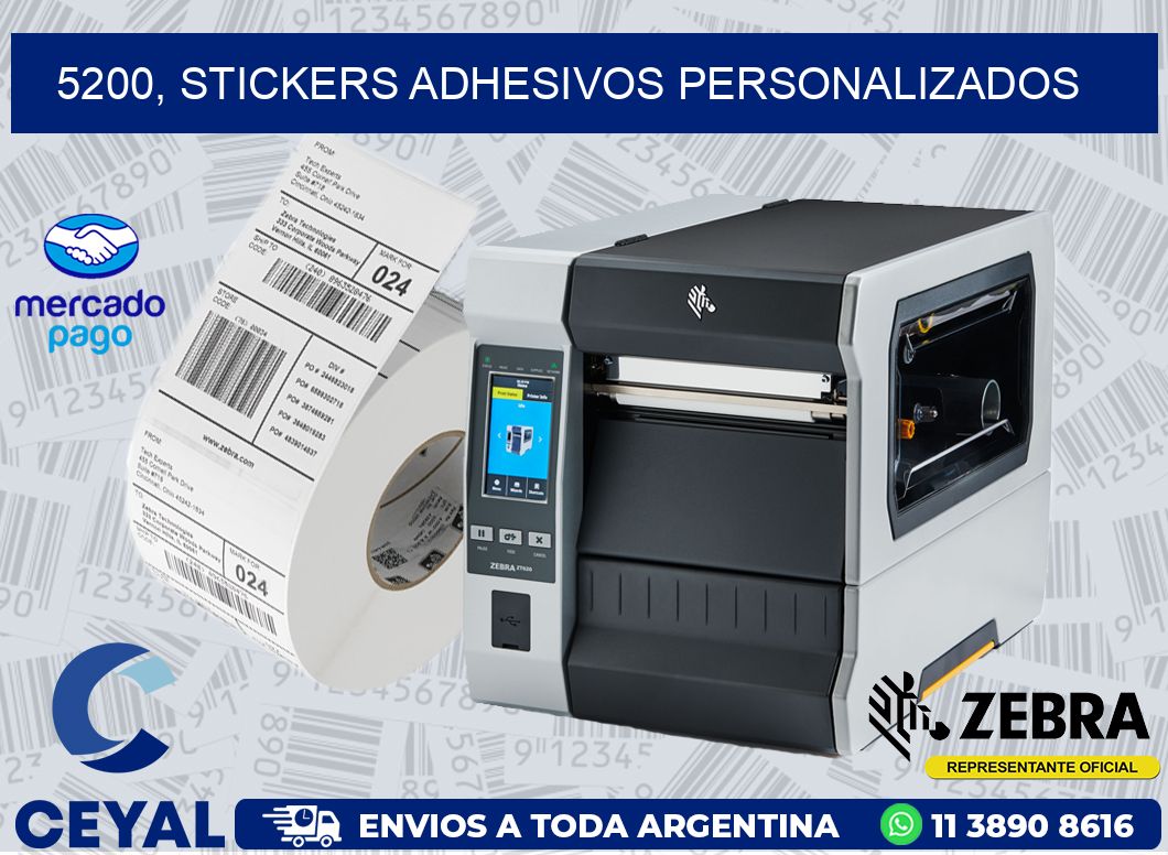 5200, stickers adhesivos personalizados