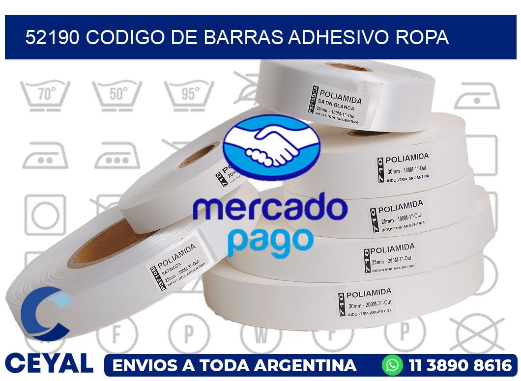 52190 CODIGO DE BARRAS ADHESIVO ROPA