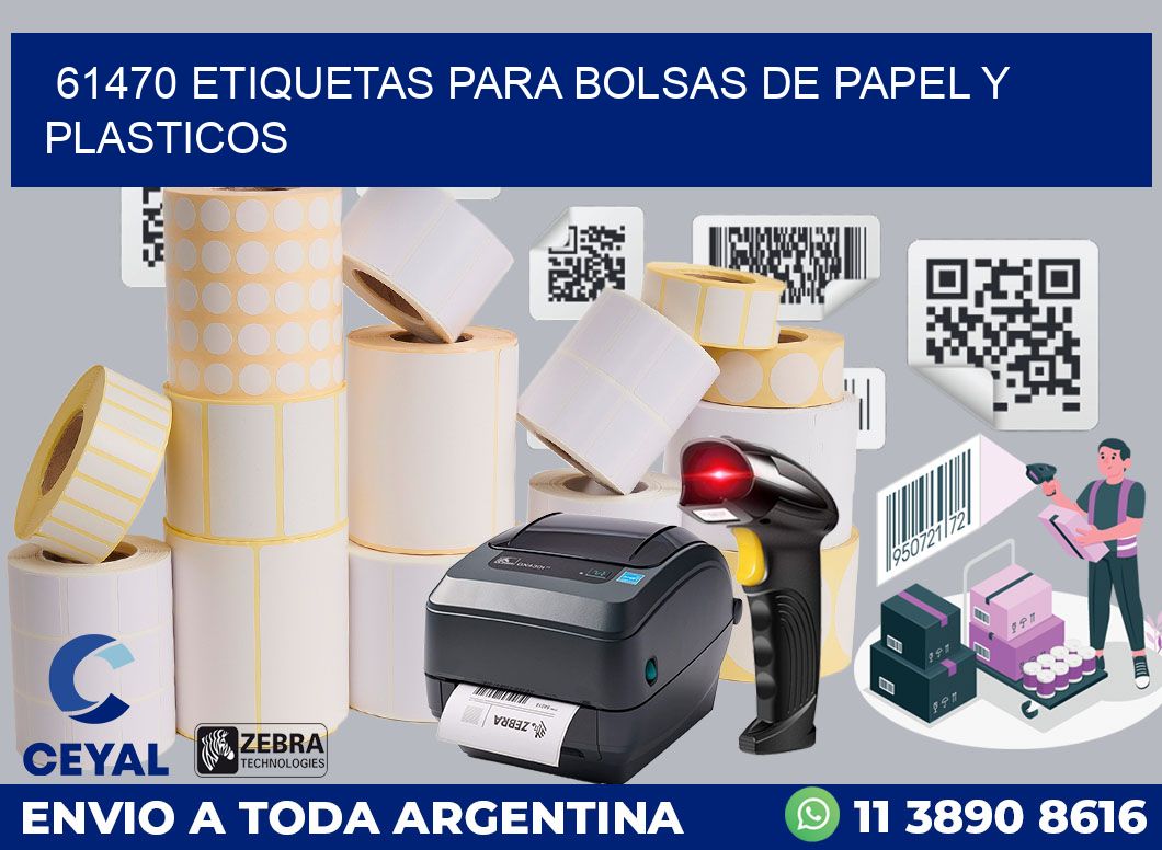 61470 ETIQUETAS PARA BOLSAS DE PAPEL Y PLASTICOS