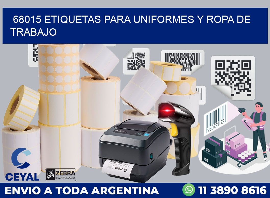 68015 ETIQUETAS PARA UNIFORMES Y ROPA DE TRABAJO