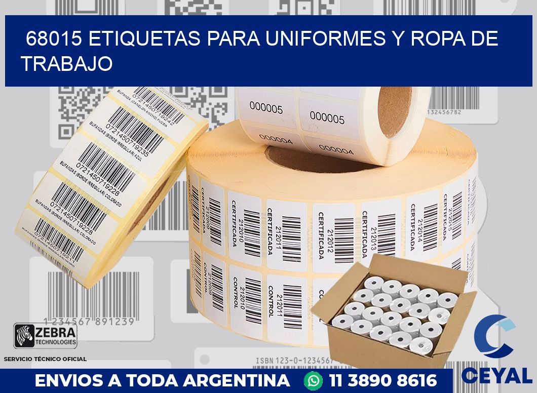 68015 ETIQUETAS PARA UNIFORMES Y ROPA DE TRABAJO