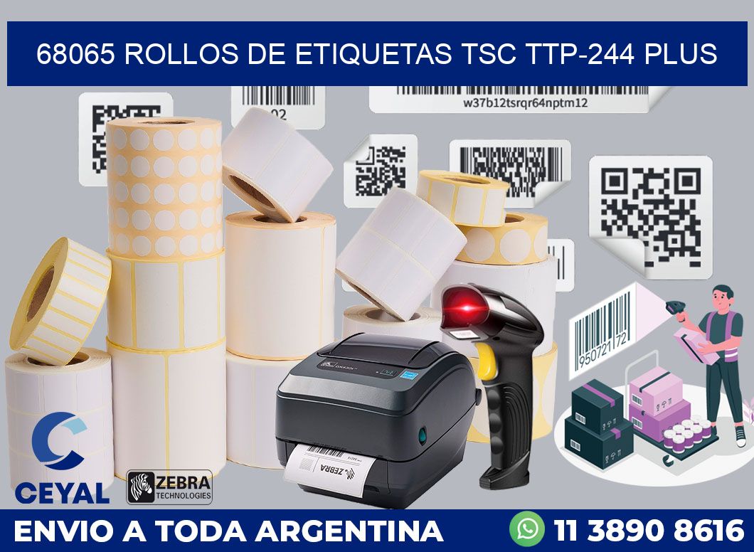 68065 ROLLOS DE ETIQUETAS TSC TTP-244 PLUS