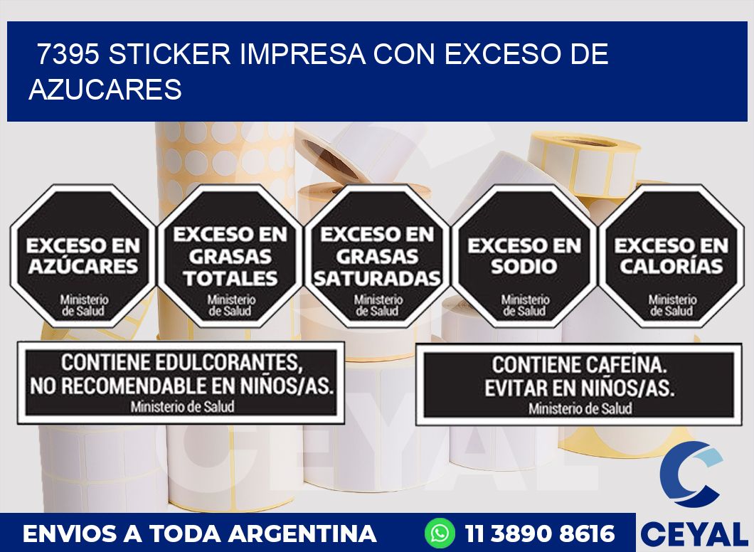 7395 STICKER IMPRESA CON EXCESO DE AZUCARES