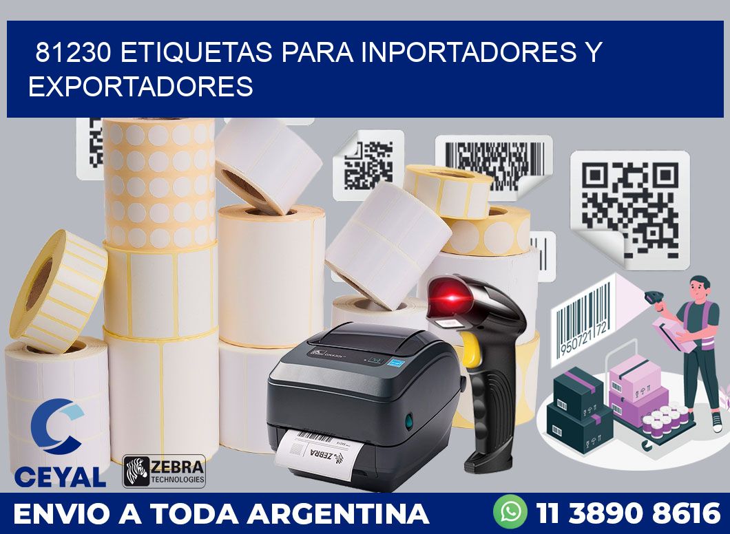 81230 ETIQUETAS PARA INPORTADORES Y EXPORTADORES