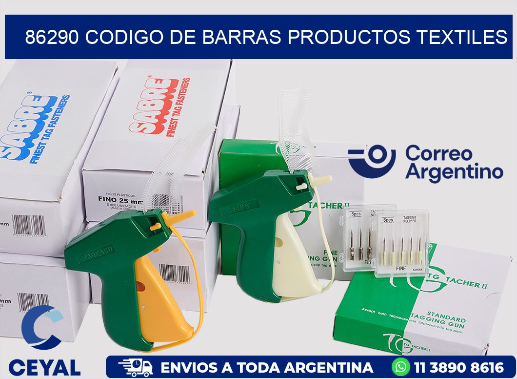 86290 CODIGO DE BARRAS PRODUCTOS TEXTILES