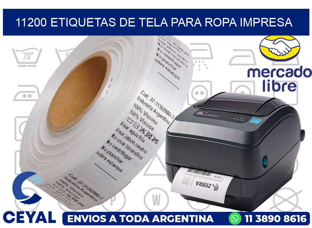 11200 ETIQUETAS DE TELA PARA ROPA IMPRESA