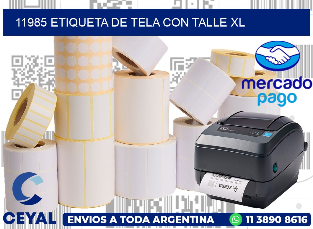 11985 ETIQUETA DE TELA CON TALLE XL