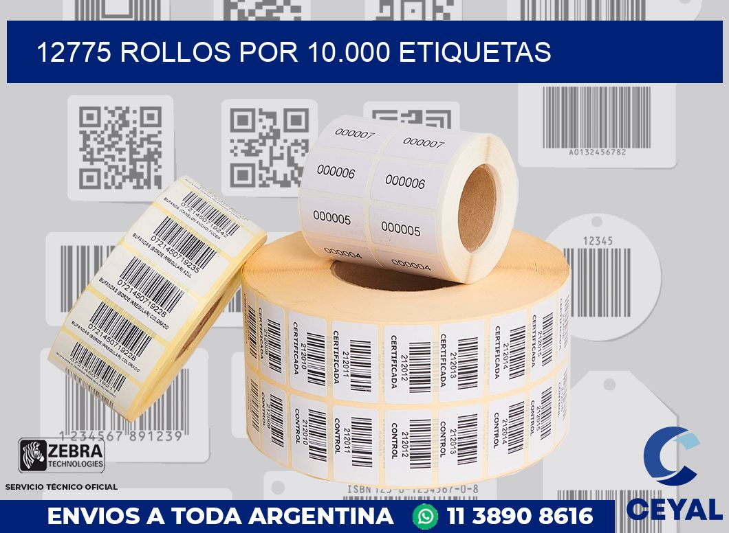 12775 Rollos por 10.000 etiquetas