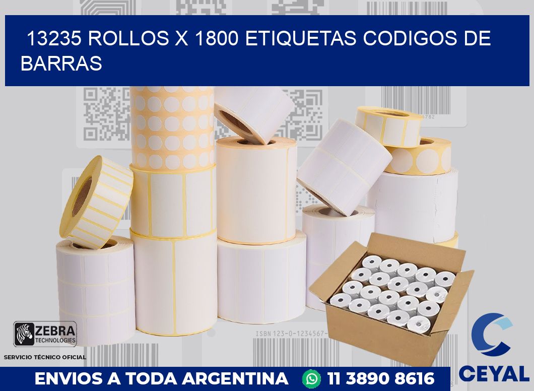 13235 Rollos x 1800 etiquetas codigos de barras