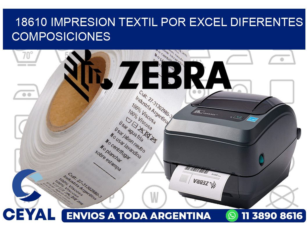 18610 IMPRESION TEXTIL POR EXCEL DIFERENTES COMPOSICIONES