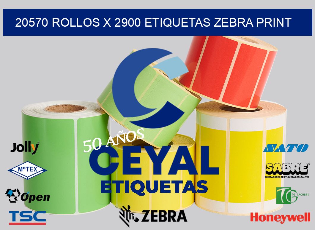 20570 Rollos x 2900 etiquetas zebra print