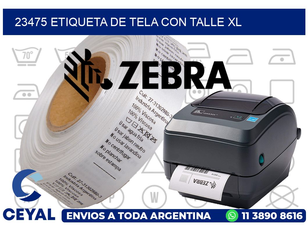 23475 ETIQUETA DE TELA CON TALLE XL