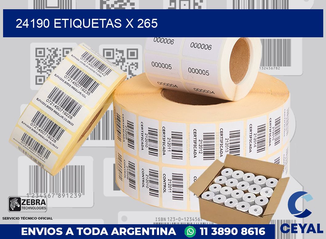 24190 Etiquetas x 265