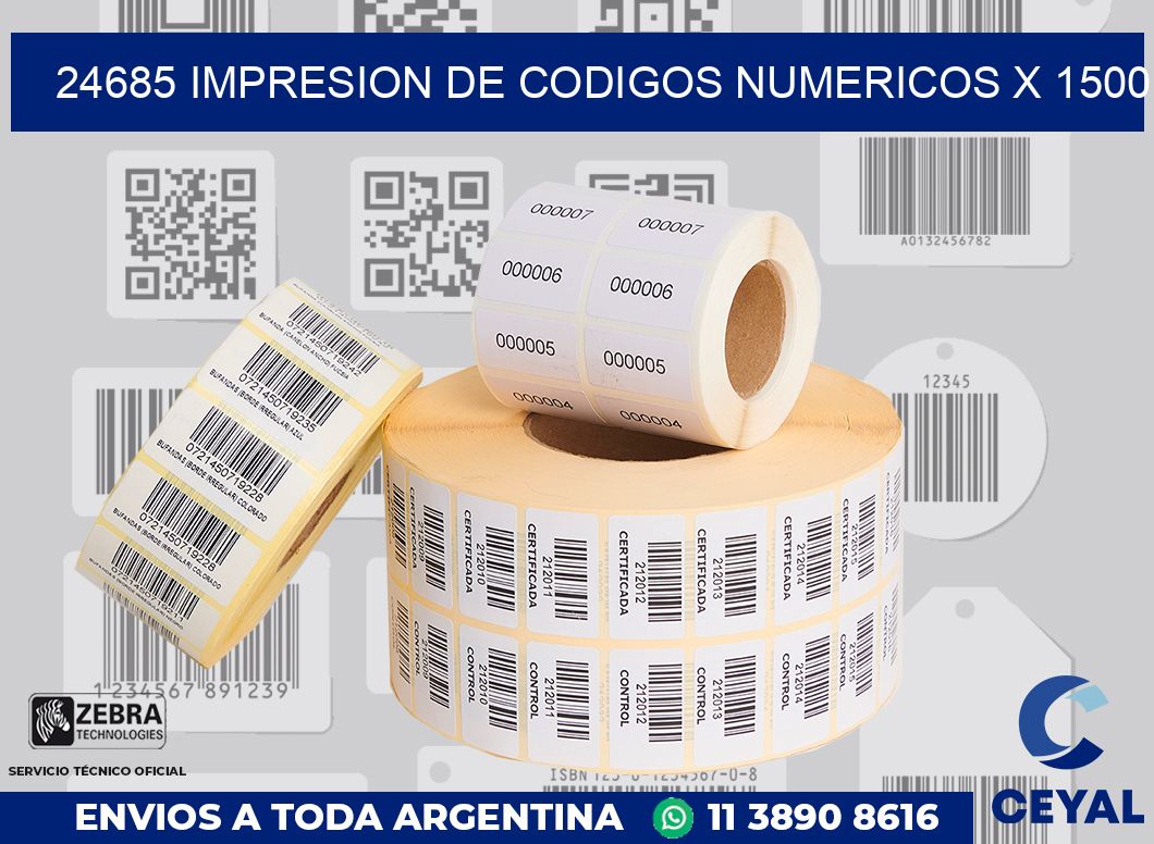 24685 impresion de codigos numericos x 1500