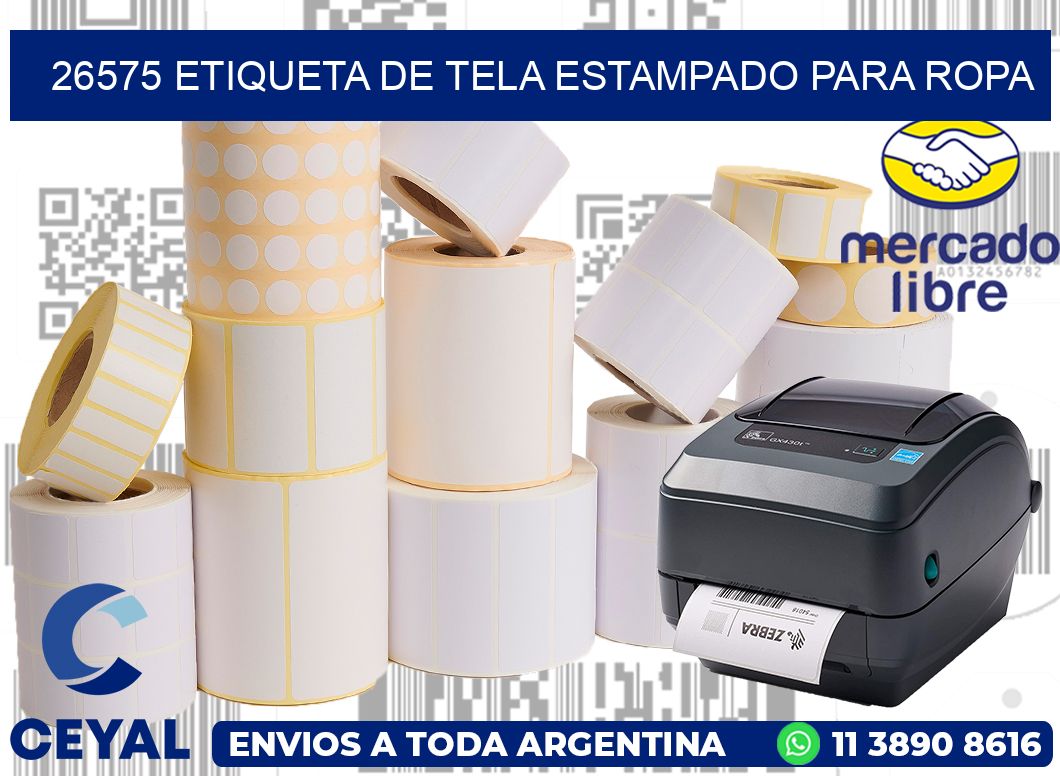 26575 ETIQUETA DE TELA ESTAMPADO PARA ROPA