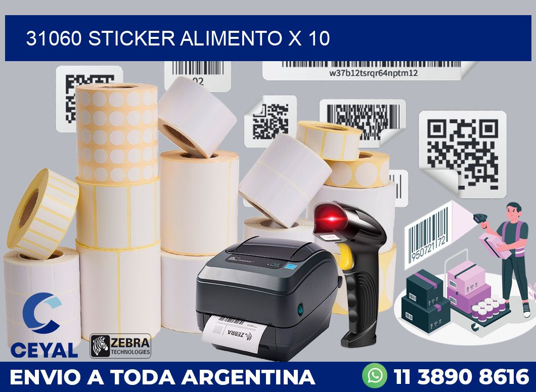 31060 sticker alimento x 10