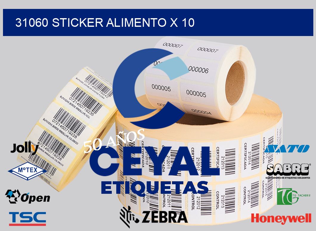 31060 sticker alimento x 10