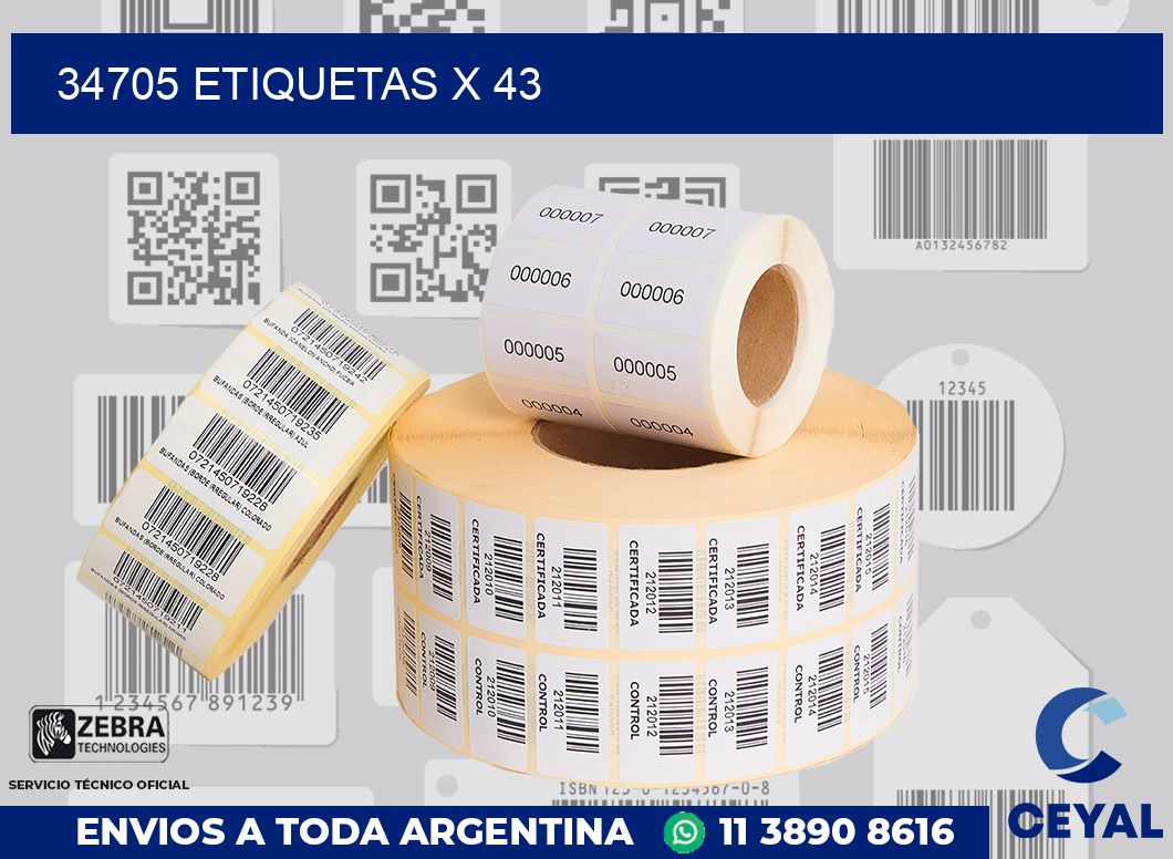 34705 Etiquetas x 43