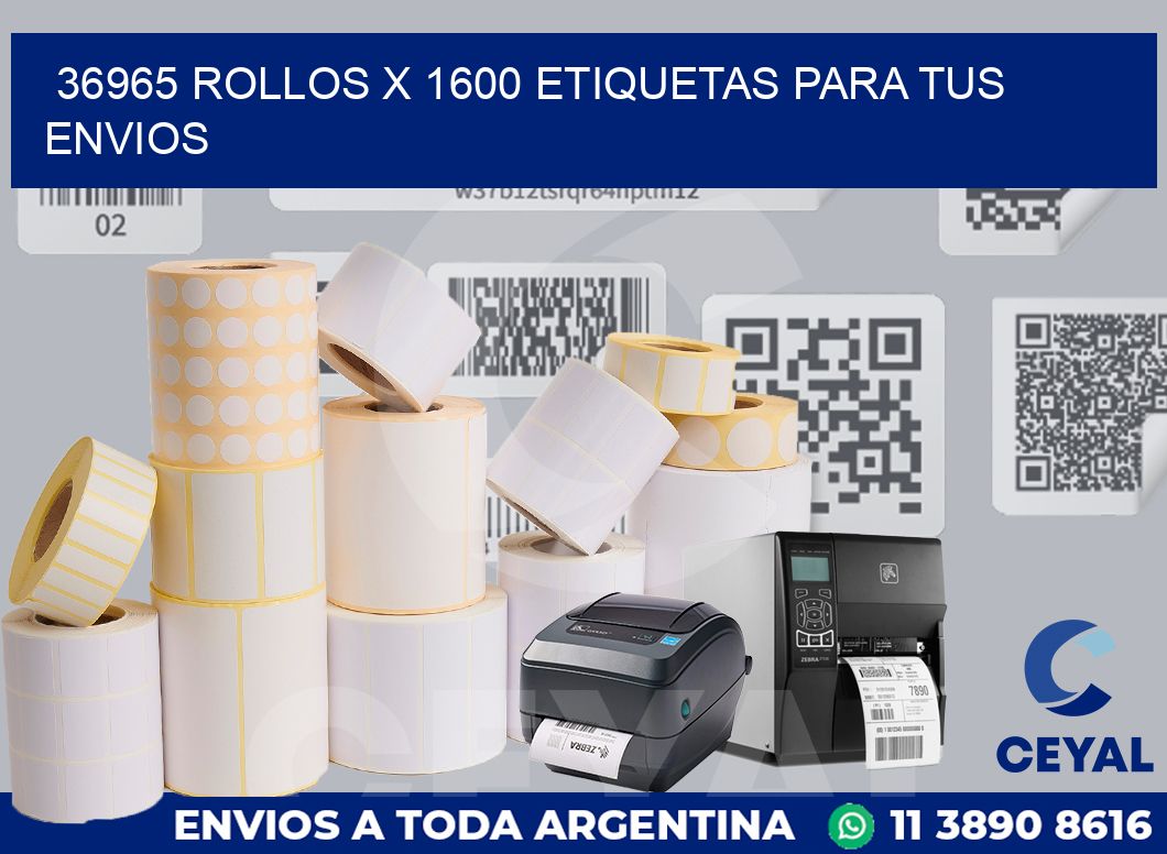 36965 Rollos x 1600 etiquetas para tus envios