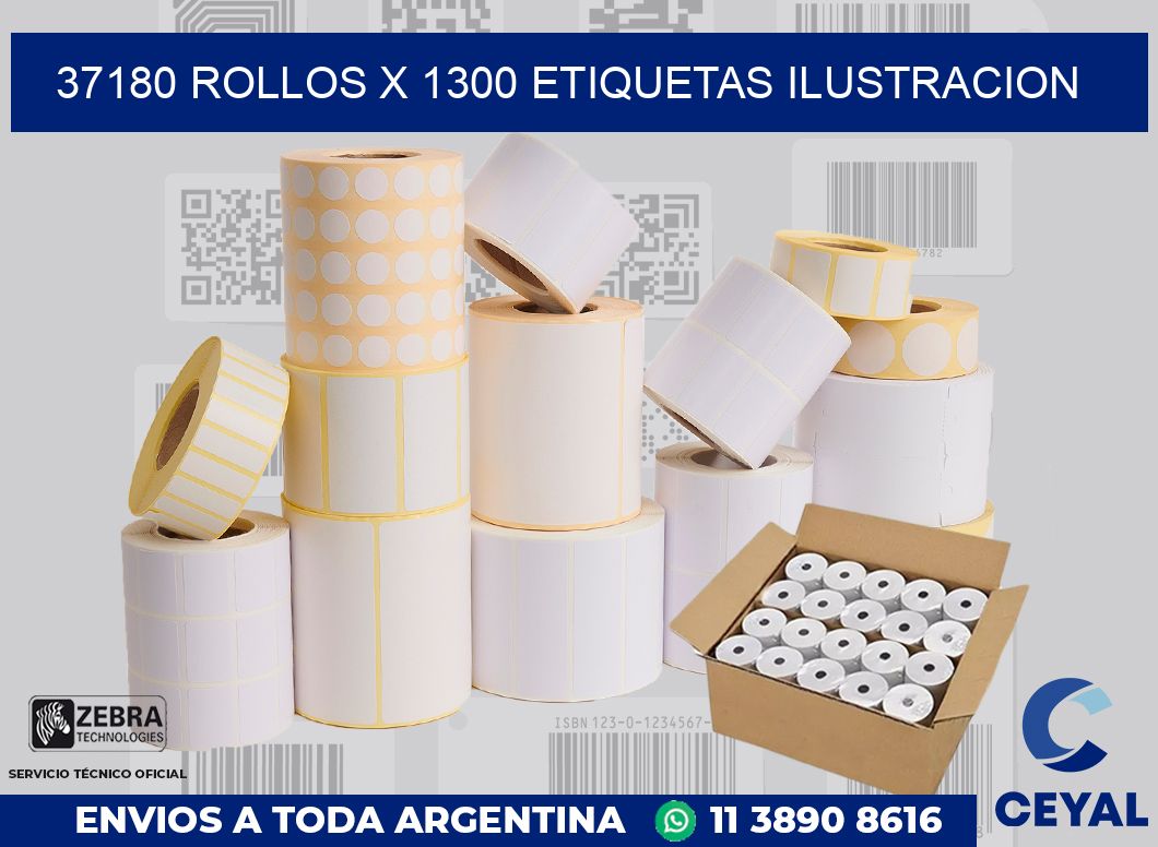 37180 Rollos x 1300 etiquetas ilustracion