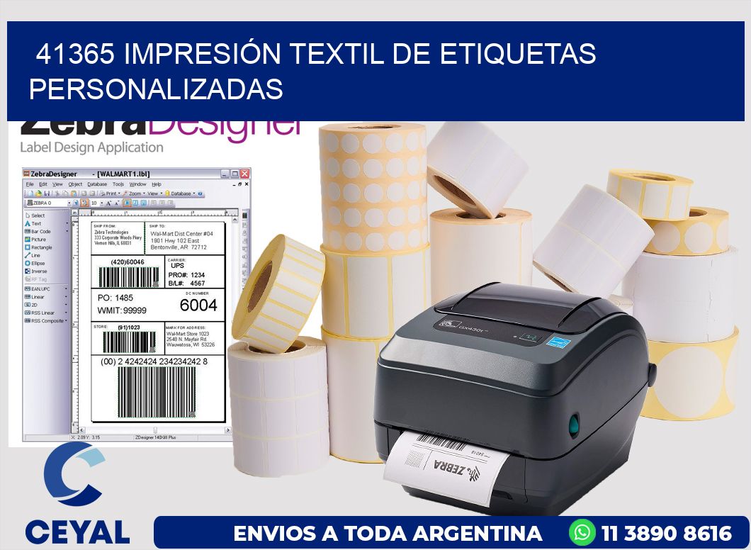 41365 IMPRESIÓN TEXTIL DE ETIQUETAS PERSONALIZADAS