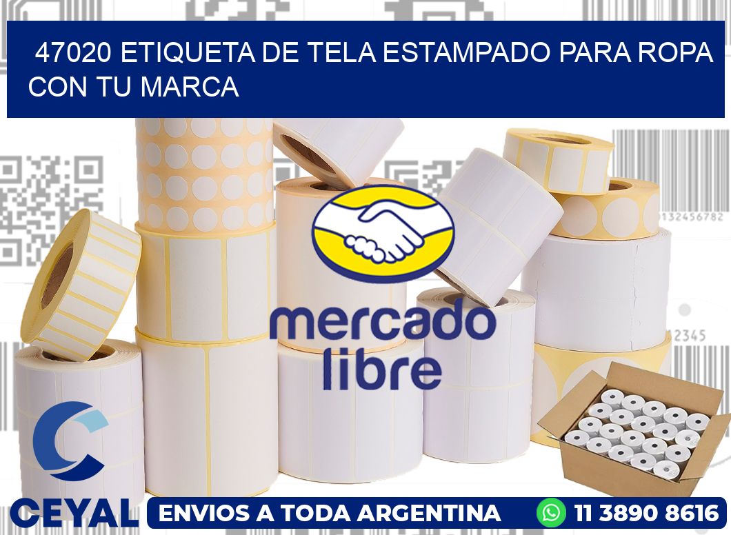 47020 ETIQUETA DE TELA ESTAMPADO PARA ROPA CON TU MARCA