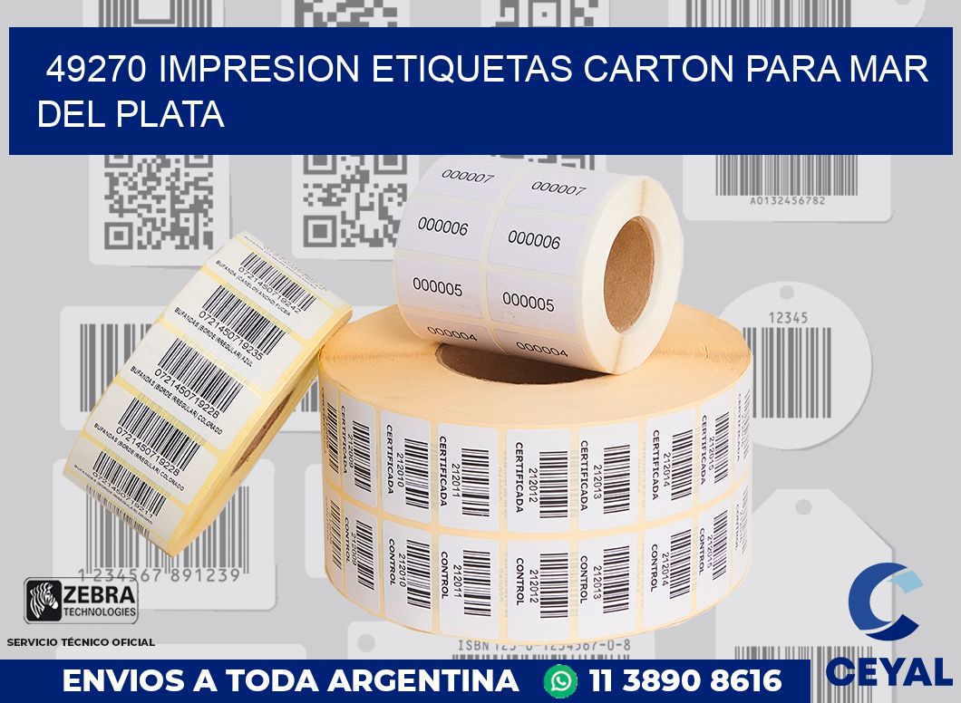 49270 IMPRESION ETIQUETAS CARTON PARA MAR DEL PLATA