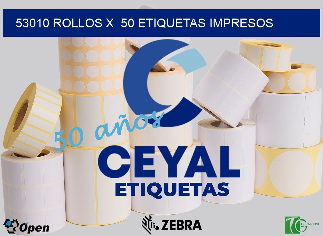 53010 Rollos x  50 etiquetas impresos